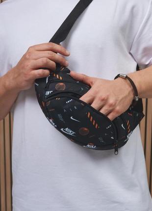 Бананка nike чорна, білі з помаранчевим лого