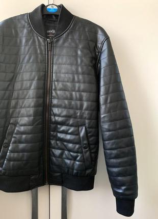 Мужская осенняя куртка бомбер кожзам