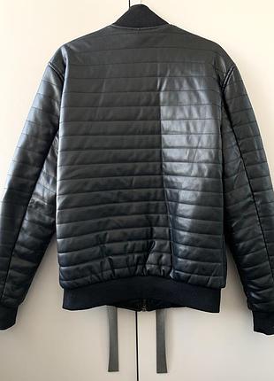 Мужская осенняя куртка бомбер кожзам