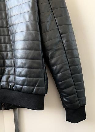 Мужская осенняя куртка бомбер кожзам