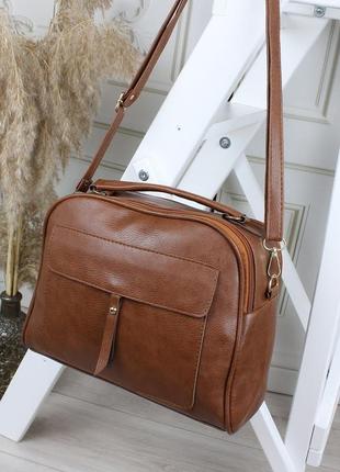 Женская сумка в классическом деловом стиле на 2 отделения4 фото