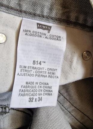 Брендовые фирменные джинсы levi's 514,оригинал, размер 32/34.9 фото