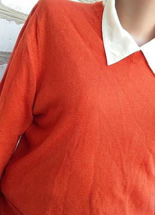 Яркий кашемировый джемпер свитер с v образны вырезом италия5 фото