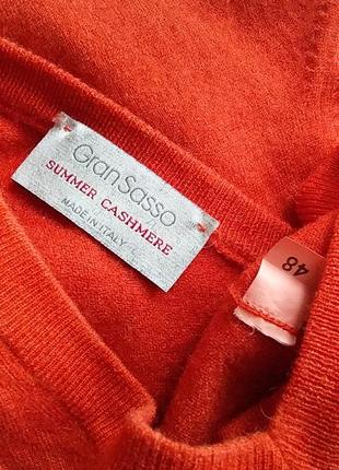 Яркий кашемировый джемпер свитер с v образны вырезом италия9 фото