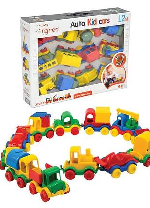 Машинки kids cars игрушечные 12 штук тигрес 39243