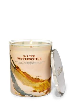 Ароматическая свеча арома свеча с одним фитилем salted butterscotch от bath and body works1 фото