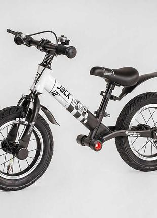 Велобіг дитячий двоколісний колесо 12 сталева рама з амортизатором ручне гальмо corso skip jack 110574 фото