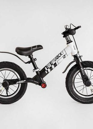 Велобіг дитячий двоколісний колесо 12 сталева рама з амортизатором ручне гальмо corso skip jack 110573 фото