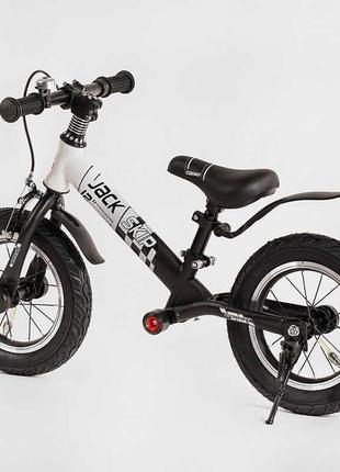 Велобіг дитячий двоколісний колесо 12 сталева рама з амортизатором ручне гальмо corso skip jack 110575 фото