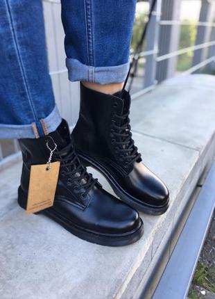 Кожаные ботинки dr martens classic black (premium)3 фото