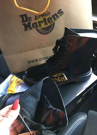 Кожаные ботинки dr martens classic black (premium)5 фото