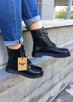 Кожаные ботинки dr martens classic black (premium)10 фото