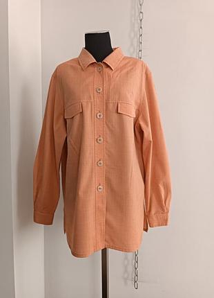 Шерстяная оверсайз рубашка прямого кроя в карманами city combi by delmod, l/xl,