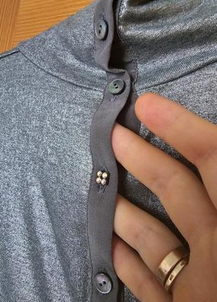 Сорочка блуза кофта люрекс металік металізована з металевим блиском4 фото
