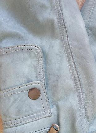 Куртка кожа venezia m-l эксклюзив голубая с серым тонированием8 фото