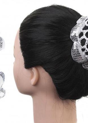 Сетка для волос белая и черная с паетками (упаковка 12 шт)