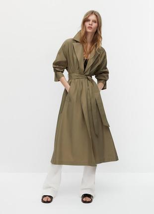 Легкий хлопковый новый тренч massimo dutti