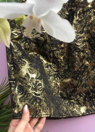 🌓чёрная мини юбка vero moda/чёрная юбка с золотыми цветами/чёрная юбка с золотом🌓7 фото