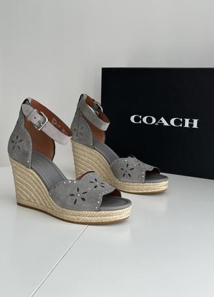 Coach босоніжки оригинал танкетка платформа босоножки