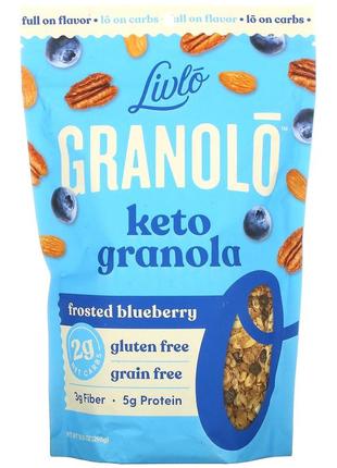 Livlo, granolo, keto granola, frosted blueberry, 10.5 oz (298 g) київ