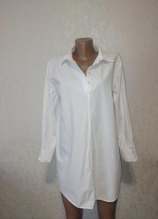 Белая женская удлинённая рубашка, рубашка женская, женская сорочка, распродажа1 фото
