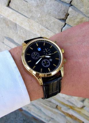 Чоловічий золотий наручний годинник bmw2 фото