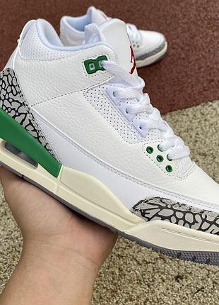 Кросівки nike jordan 3 retro lucky green aj3 джордан ретро білі зелені