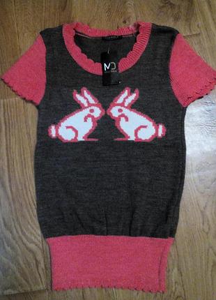 Тёпленькая туничка (вязка) с кроликами