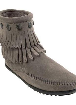Демисезонные ботинки полусапожки сапоги с бахрамой/minnetonka usa/р.38/ручная робота