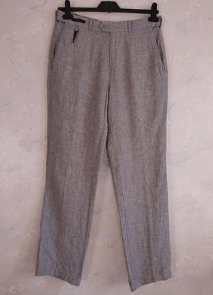 Чоловічі лляні штани marks&spencer льон, сірі3 фото