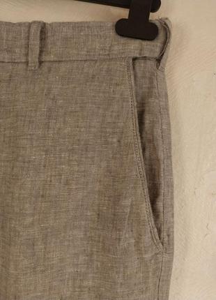 Чоловічі лляні штани marks&spencer льон, сірі5 фото