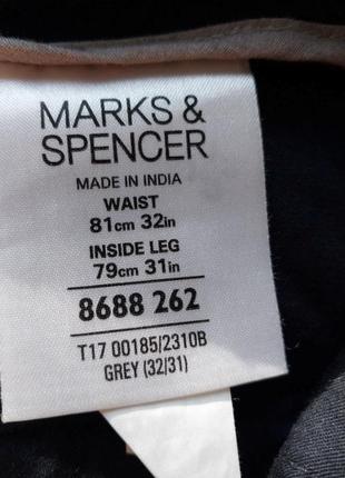 Чоловічі лляні штани marks&spencer льон, сірі9 фото