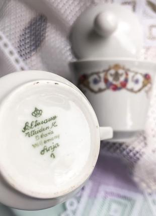Чашка блюдце чайная пара кофейная пара фарфор винтаж германия seltmann weiden5 фото