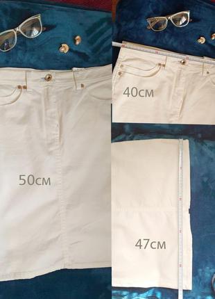 Стильная джинсовая хлопковая белая юбка armani jeans7 фото