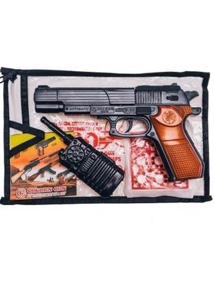 Игрушечный пистолет с пистонами и рацией. арт. 252