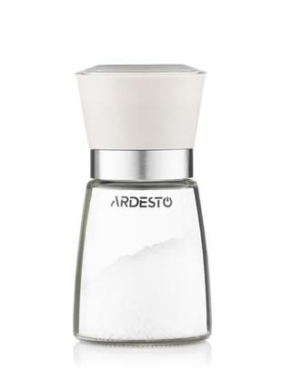 Ardesto млинок для солі та перцю gemini, бежевий, скло, пластик