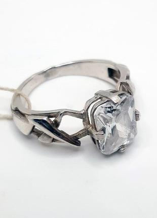 Кольцо серебро 925° 1,45г. 16,5 размер изумруд родий (11012р)2 фото