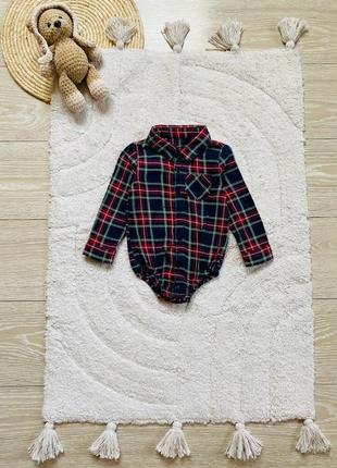 Стильна фланелева сорочка-боді tu (9-12м)▪️