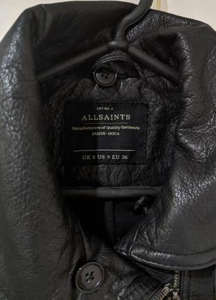 Куртка из натуральной кожи, кожанка allsaints размер xs-s оригинал8 фото