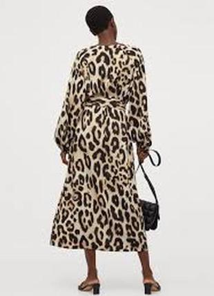 Довга леопардова сукня h&m,довге плаття леопардовий принт