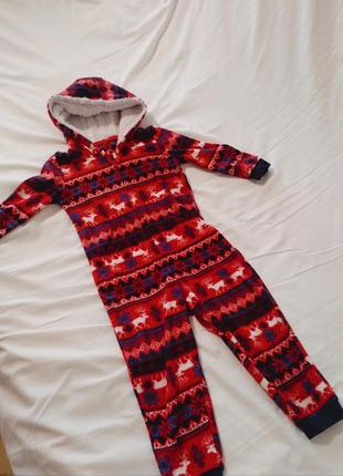 Теплая детская пижама, теплый детский ромпер 3/4 года, детский комбинезон