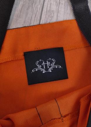 Блуза на широких бретелях оранжевая с чёрными вставками размер l5 фото