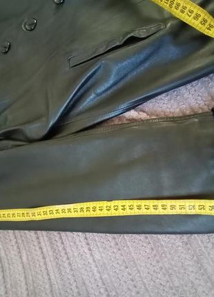 Кожаное пальто плащ пиджак френч женский 52-54р8 фото