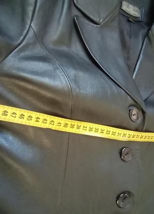 Кожаное пальто плащ пиджак френч женский 52-54р6 фото