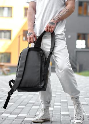 Мужской вместительный рюкзак sambag zard lst - чёрный9 фото