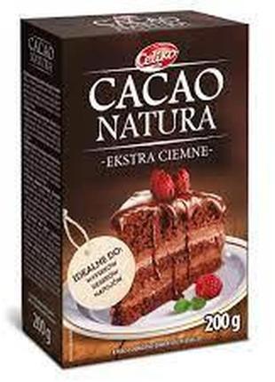 Какао-порошок натуральний темний celiko cacao natura, 200 г, польща без глютена