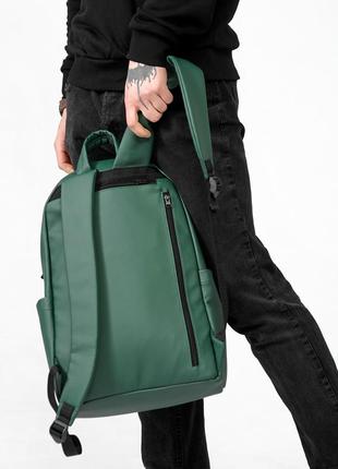 Мужской вместительный рюкзак sambag zard lst - зелёный с отделением для ноутбука4 фото