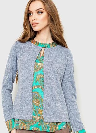 Блуза-обманка колір зелений 230r53