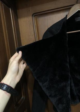 Дубленка куртка шубка only 34 xs искусственная замша искусственный мех куртка черная4 фото