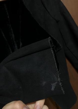 Дубленка куртка шубка only 34 xs искусственная замша искусственный мех куртка черная8 фото